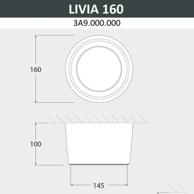 Потолочный светильник уличный Livia 160 3A9.000.000.AXD1L