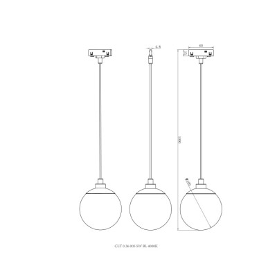 Трековый светильник UX5 CLT 0.36 005 5W BL 4000K